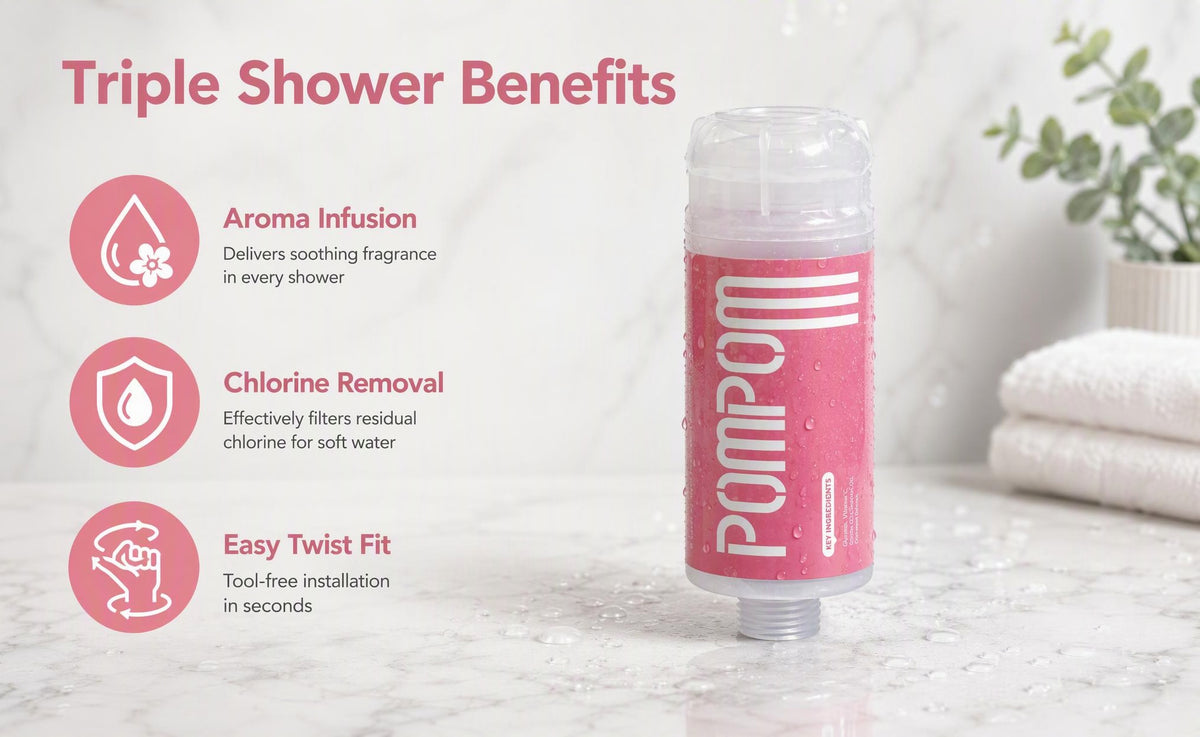 POMPOM shower head fragrance filter| vitaminC shower filter