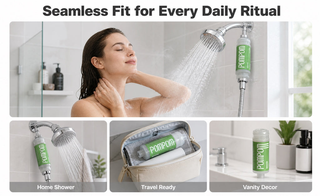 POMPOM shower head fragrance filter| vitaminC shower filter