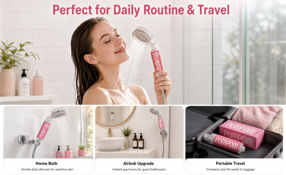 POMPOM shower head fragrance filter| vitaminC shower filter